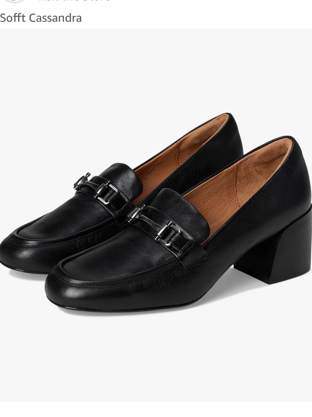 Sofft Cassandra Black Leather Loafers with Metal Bit 9 NWT